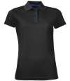01179 Lds Performer SOL'S Ladies Performer Piqué Polo Shirt Black colour image
